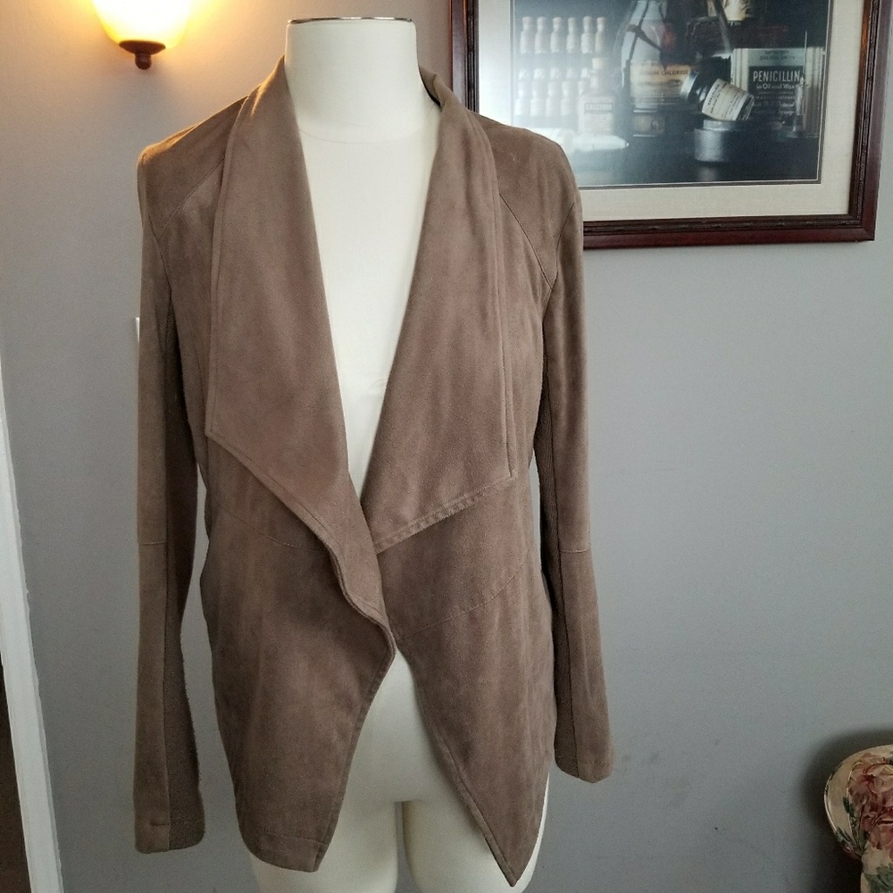 Suede drape jacket